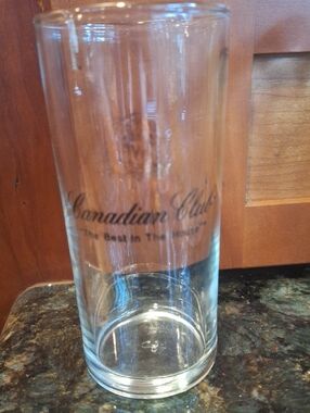 Set Of 4 Canadian Club High Ball Glasses- Clear Branded Barware